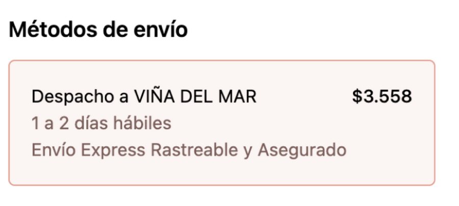 Tiempos de envío en el checkout