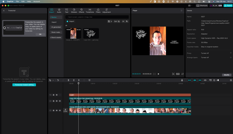 Editar videos con 1 clic