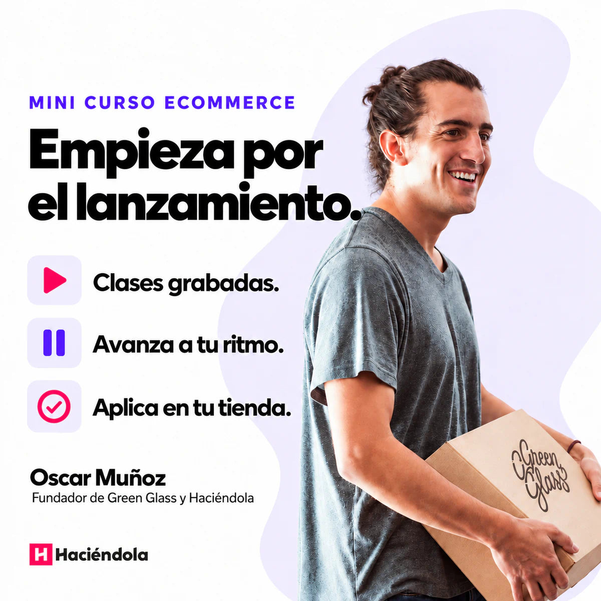Mini Ecommerce con Oscar Muñoz: clases grabadas para avanzar a tu ritmo y enfocarte en lanzar tu tienda.